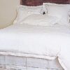 Linen duvet cover, ivory duvet cover, linen hemstitch duvet cover
