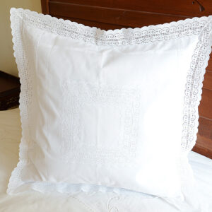 Pillow Shams. English Eyelet Embroidered. Standard & 26″x26″ Squarre.