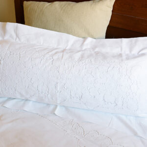 victorian embroidered bolster pillow