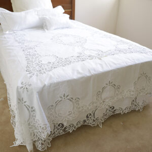 Bed Coverlets. Pineapple Battenburg Lace. Full Size.