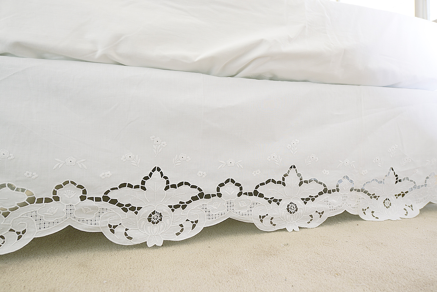 Grace Embroidered Dust Ruffle