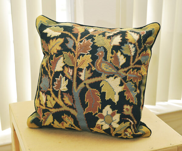 needlepoint Pillow with Birds
